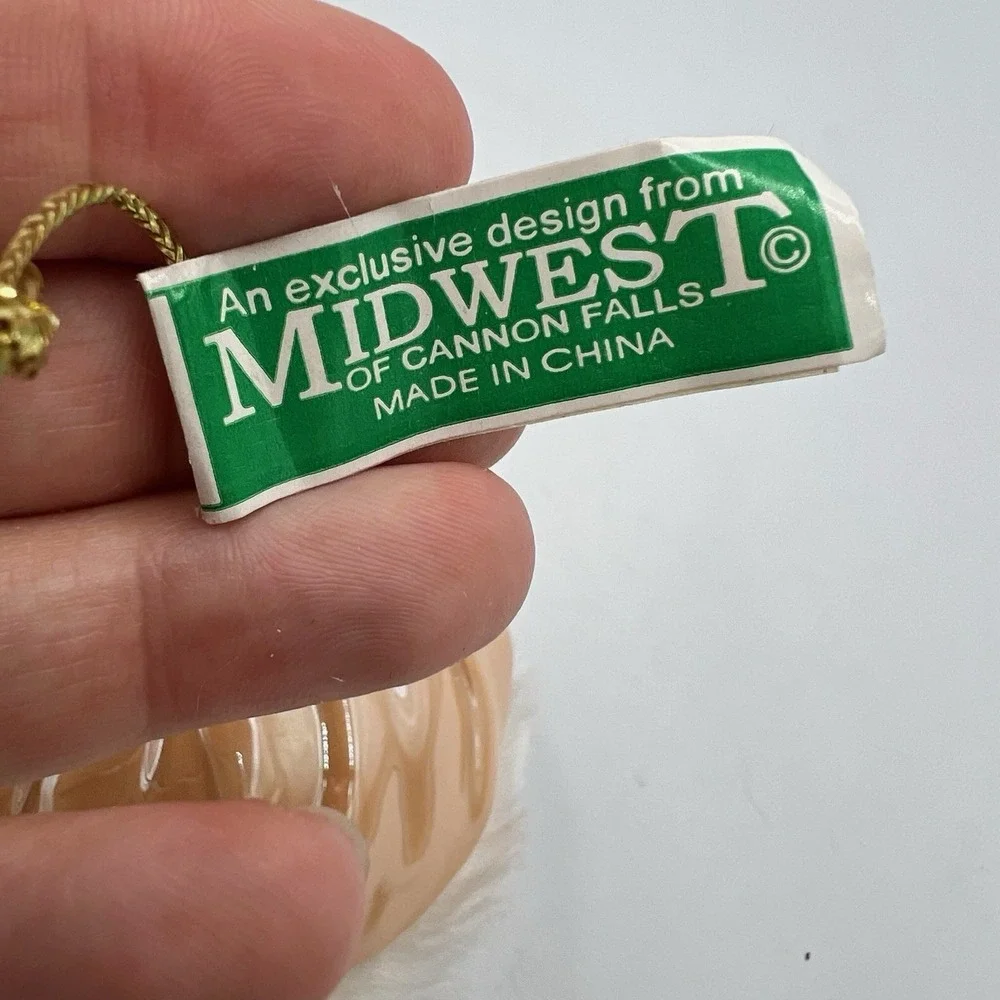 VTG Midwest Cannon Falls Porcelain Ornaments Set of‎ 2 Lady & Harlequin NWT